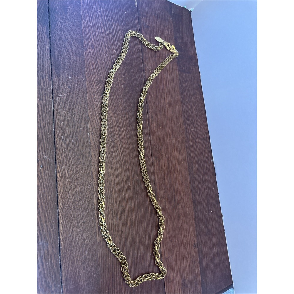 Vintage lucien piccard Chunky Goldtone Necklace 42"